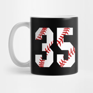 Baseball Number 35 #35 Baseball Shirt Jersey Favorite Player Biggest Fan Mug